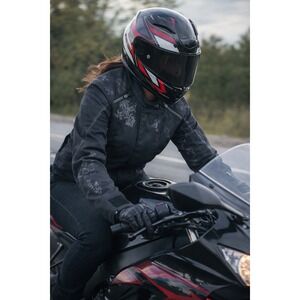 Shift Motorcycle Jacket W/ Shoulder & Sleeve Armour Women's Medium Black